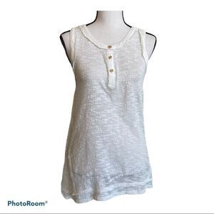 Anthropologie Hem & Thread White Sleeveless Top‎
